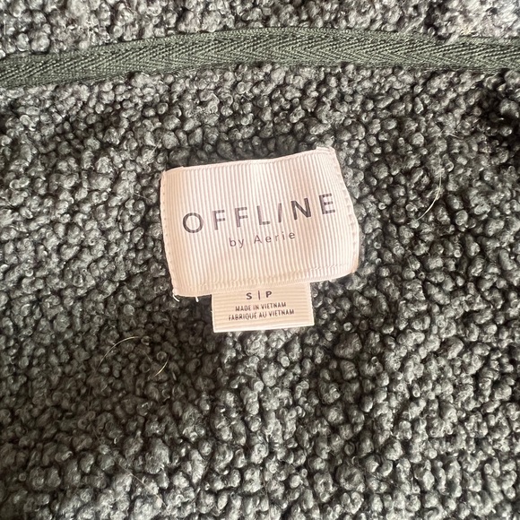 OFFLINE By Aerie Fluff Love Sherpa Jacket - Mystical Green Size S - Picture 2 of 3